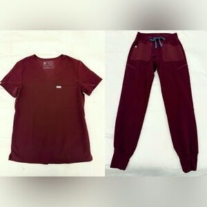 Figs Burgundy Scrub Set